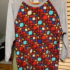 Multi-colored mostly red Lularoe Randy